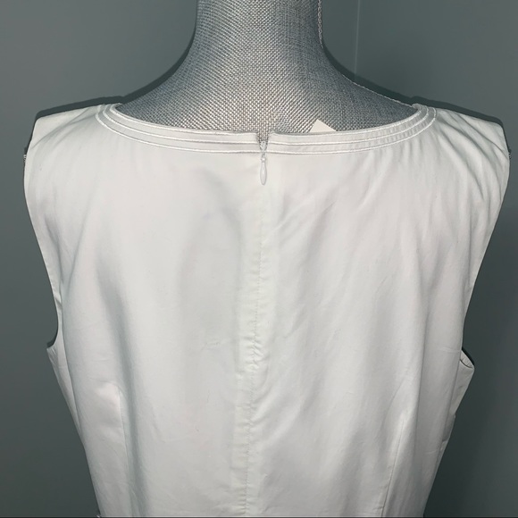 TALBOTS White 100% Cotton ruffle trim summer Dress size 14 NWT wedding guest - Picture 5 of 10